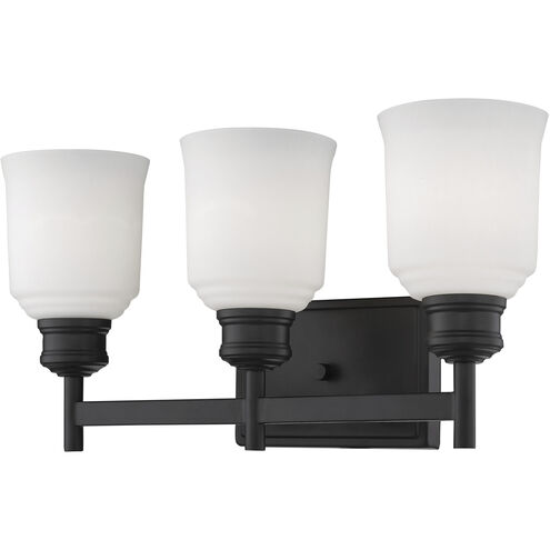 Burbank 3 Light 9.25 inch Matte Black Vanity Light Wall Light